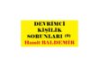 DEVRİMCİ KİŞİLİK SORUNLARI (9) Hamit BALDEMİR